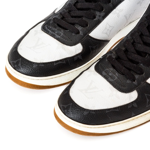 Louis Vuitton Rivoli Tricolor Leather Monogram High-Top Sneakers Men's 9 - Picture 9 of 10